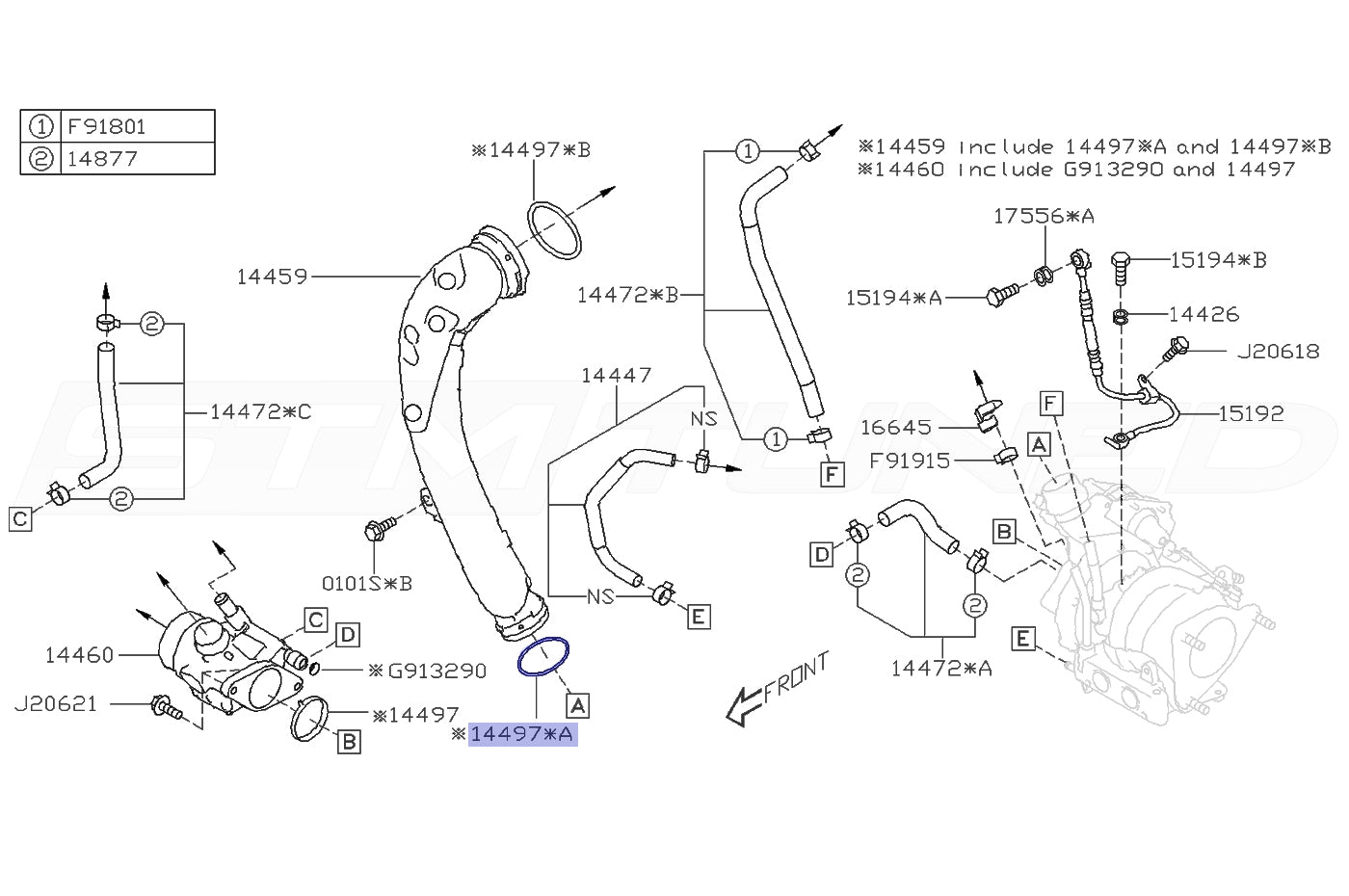 Subaru OEM Charge Pipe to Turbo Oring for 2022+ WRX (14497AA070)