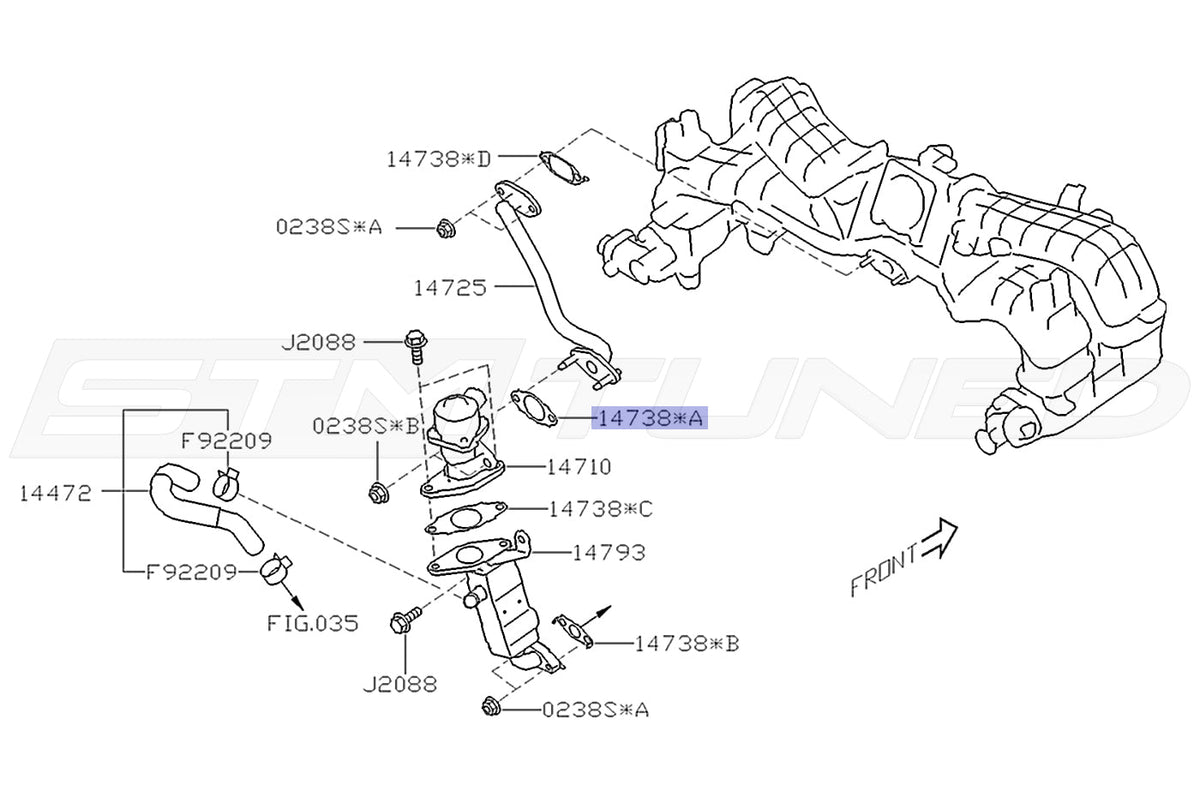 Subaru OEM EGR to Tube Gasket for 2022+ WRX (14738AA310)