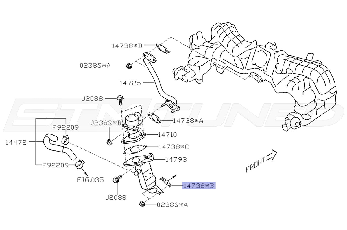 Subaru OEM EGR Gasket for 2022+ WRX (14738AA320)