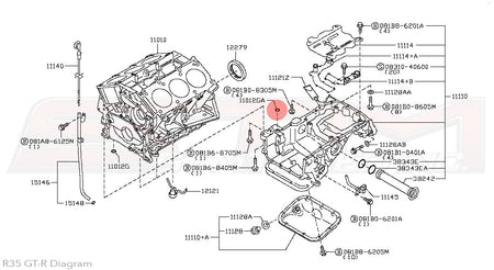 15066-ZL80C Nissan Engine Block O-Ring Oil Seal - R35 GTR