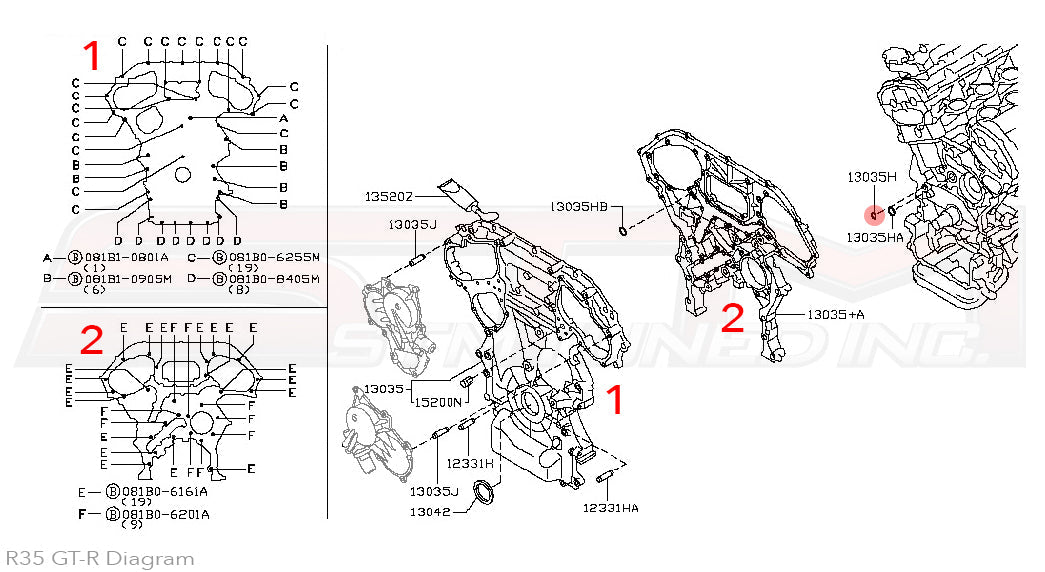15066-ZL80C Nissan Engine Block O-Ring Oil Seal - R35 GTR