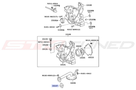 Toyota OEM Oil Pickup Tube Gasket for MK4 Supra (15147AD010)