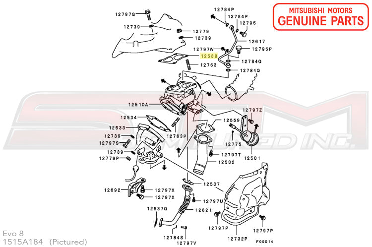 1515A184 Mitsubishi Turbo to Manifold Gasket - Evo 4-9/X