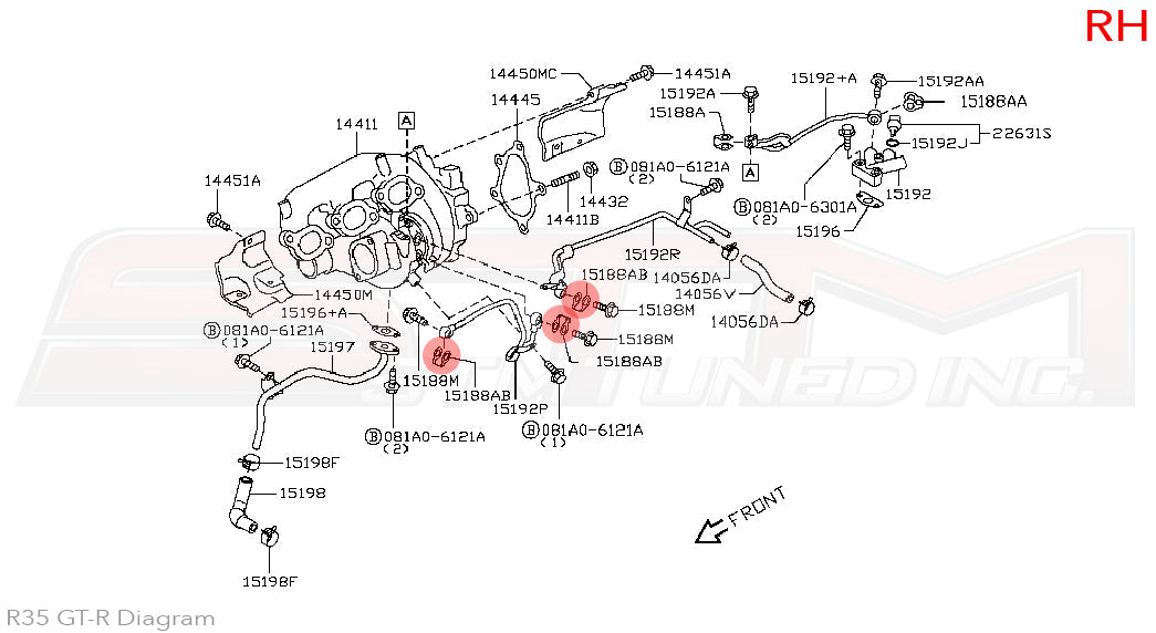 15189-40P00 Nissan Turbo Water Line Eyebolt Gasket - R35 GTR