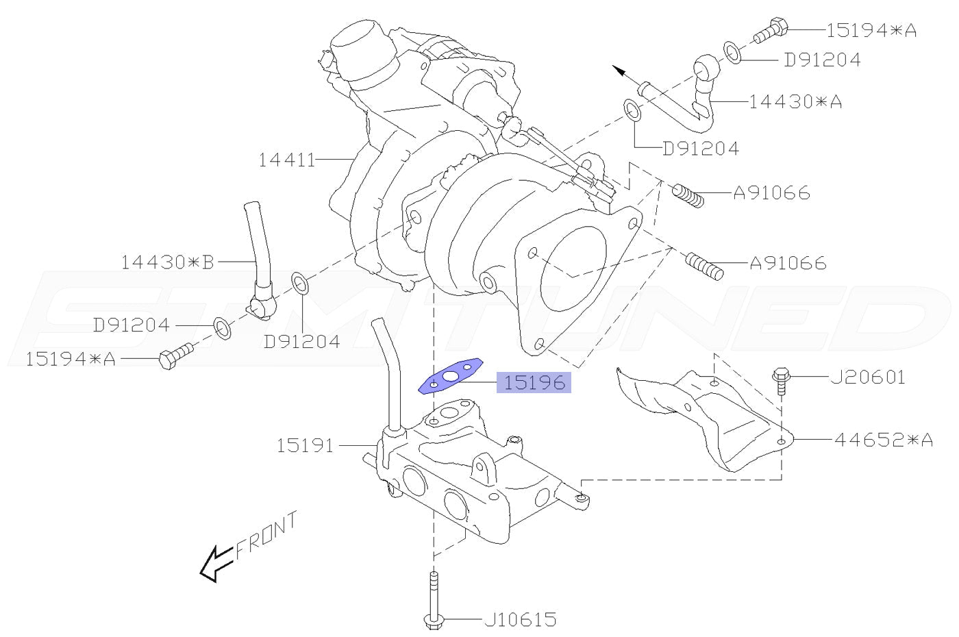 Subaru OEM Turbo Oil Drain Gasket for 2022+ WRX (15196AA141)