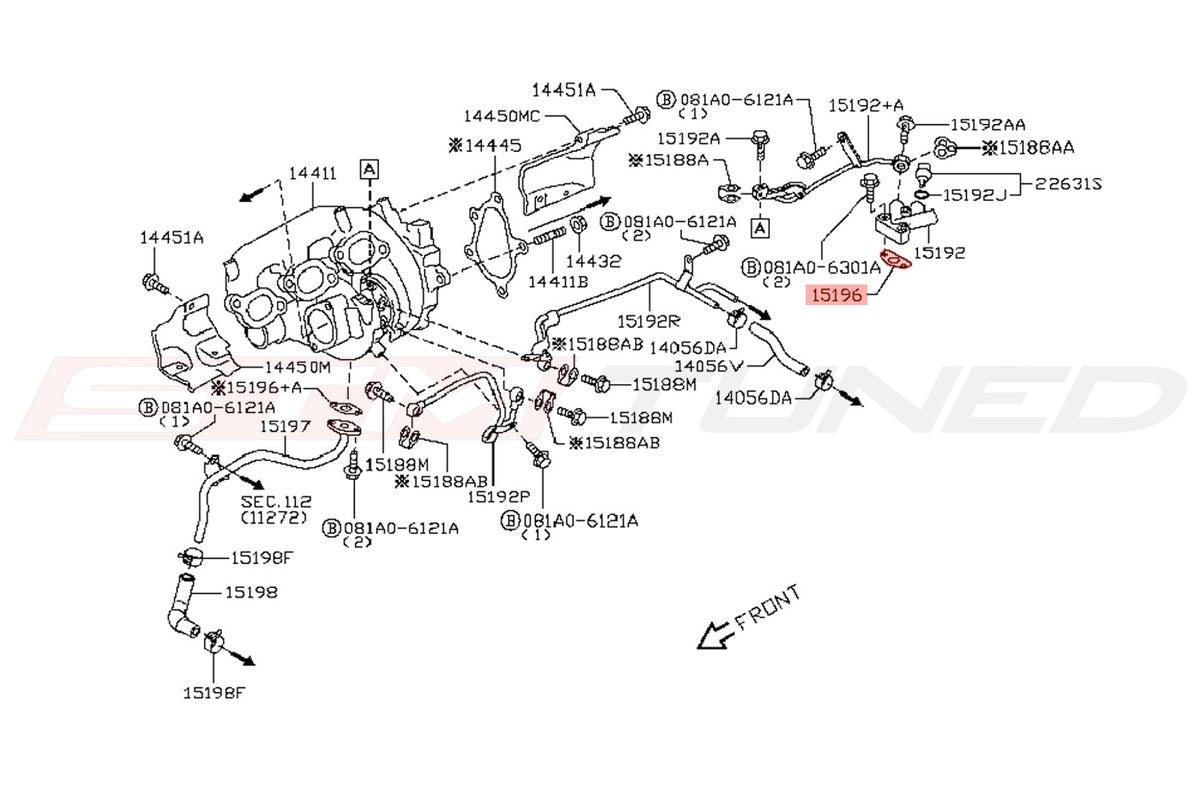 Nissan OEM Turbo Oil Return Block Gasket for R35 GTR (15196-MB40B)