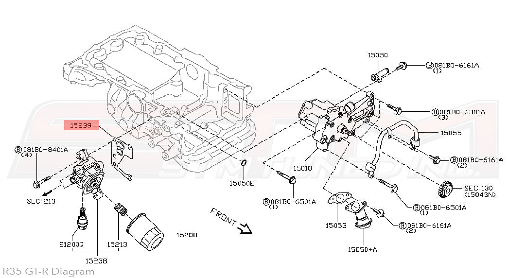 15239-JF00A Nissan Engine Oil Filter Housing Gasket - R35 GTR