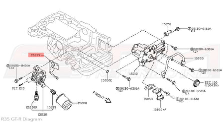 15239-JF00A Nissan Engine Oil Filter Housing Gasket - R35 GTR