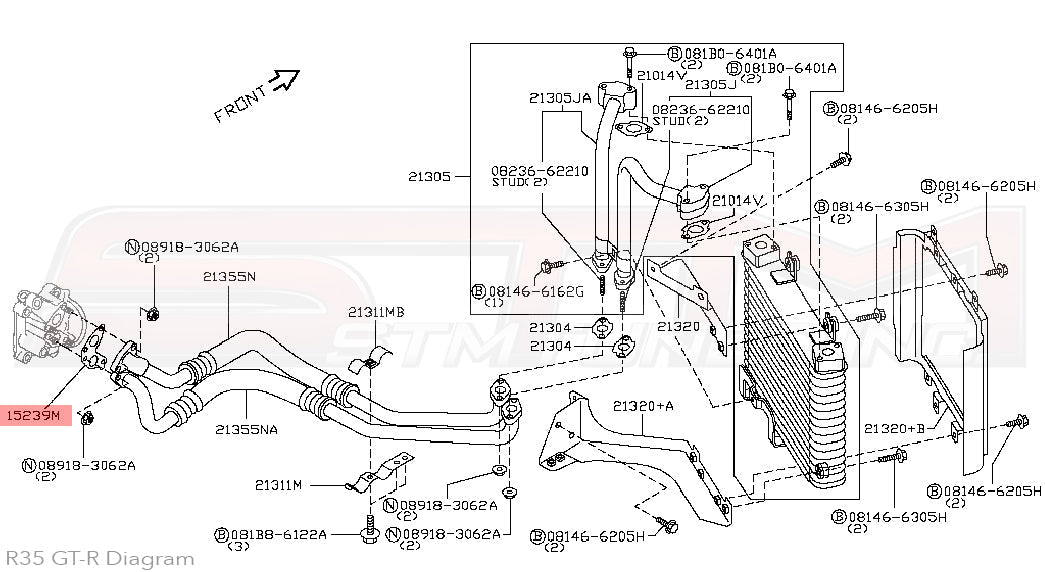 15239-JF01A Nissan Engine Oil Filter Housing to Oil Cooler Line Gasket - R35 GTR
