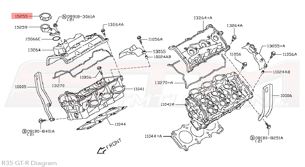 15255-JF01A Nissan Engine Oil Cap - R35 GTR