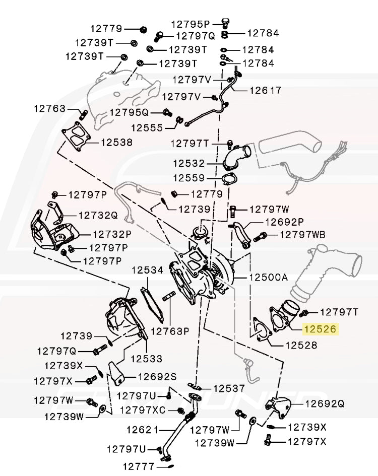 Mitsubishi OEM Turbo Air Inlet Fitting for Evo X (1542A042)