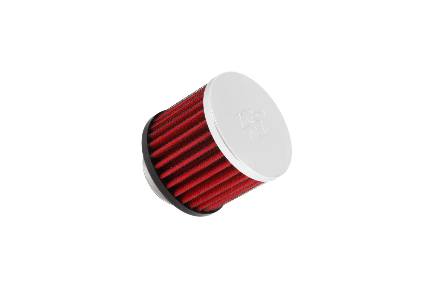 K&N Breather (62-1440) 1 3/8" ID Rubber Flange / Red Filter / Chrome Top