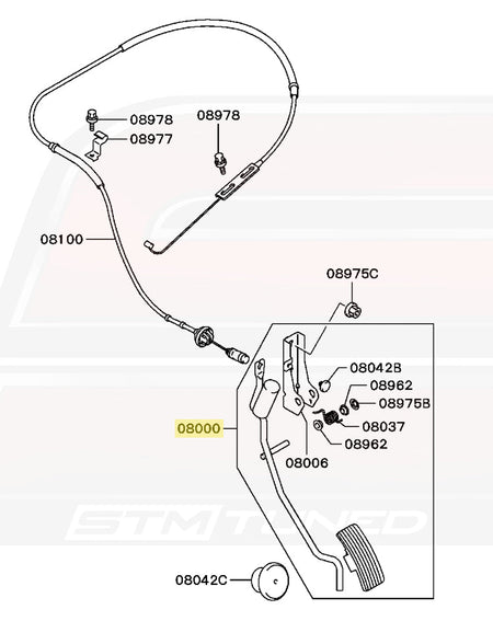 Mitsubishi OEM SE Metal Gas Pedal for Evo 8/9 (1600A016)