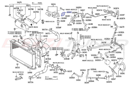Toyota OEM Water Outlet Gasket for MK4 Supra (1634346030)