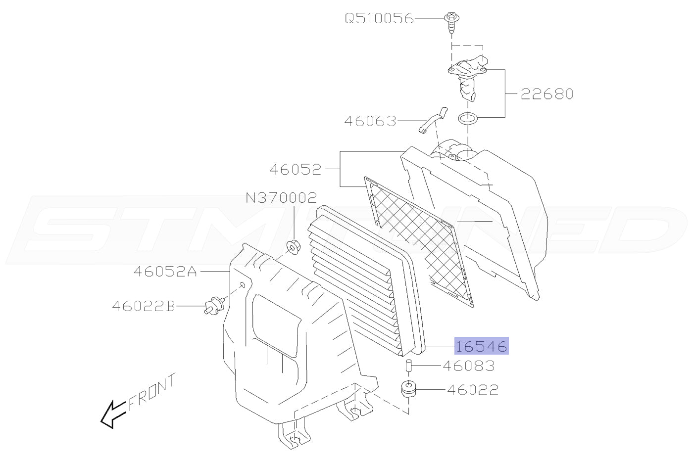 Subaru OEM Intake Air Filter for 2022+ WRX (16546AA16A)