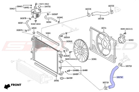 Toyota OEM Radiator Hose LH for Corolla GR (1657118050)