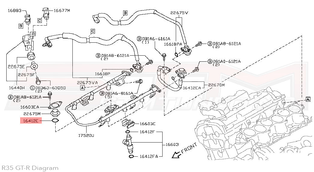 Nissan Fuel Pressure Regulator O-Ring Seal - R35 GTR