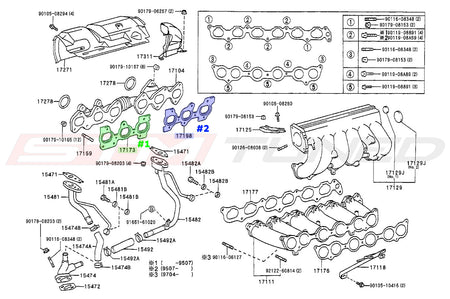 Toyota OEM Exhaust Manifold Gaskets for MK4 Supra (1717346040 1719846010)