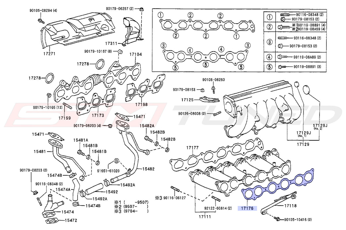 Toyota OEM Surge Tank to Manifold Gasket for MK4 Supra (1717646030)