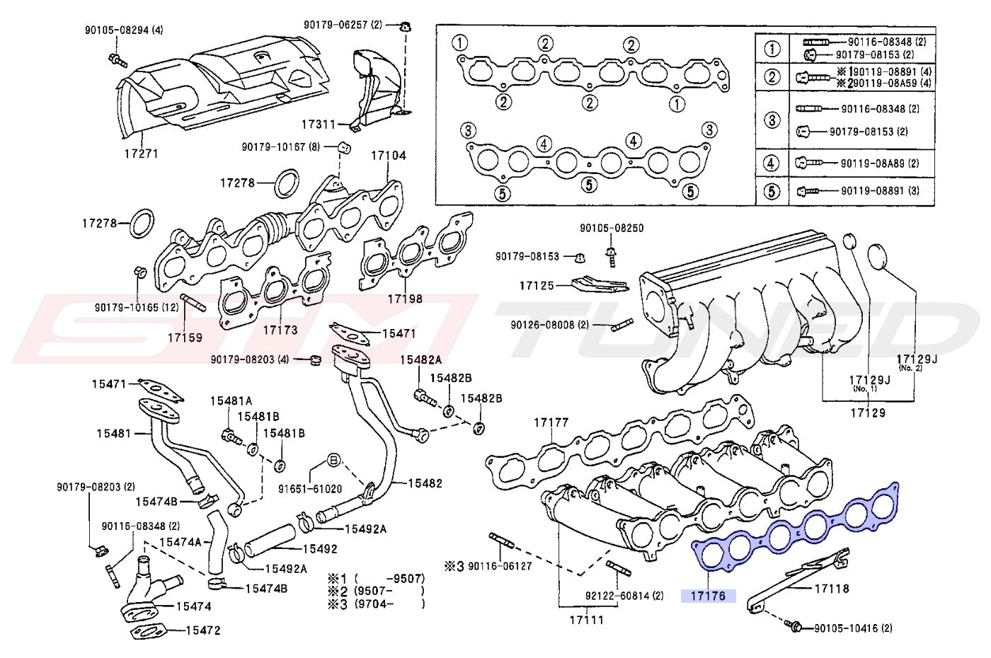 Toyota OEM Surge Tank to Manifold Gasket for MK4 Supra (1717646030)