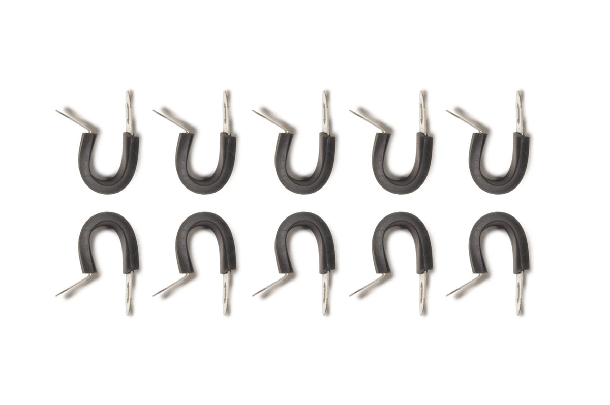 Vibrant Stainless Steel Cushioned P-Clamps (Pack of 10)