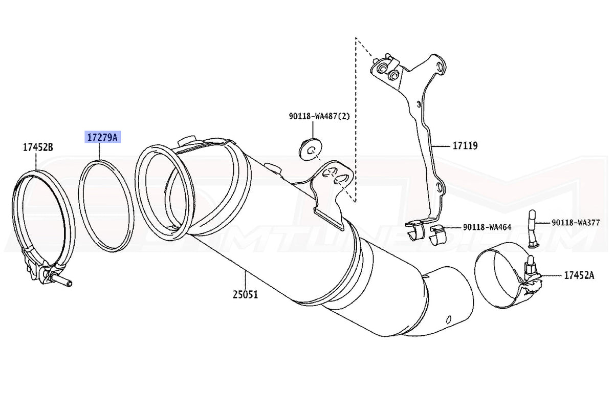 Downpipe Gasket Diagram for Supra GR (17279WAA02)