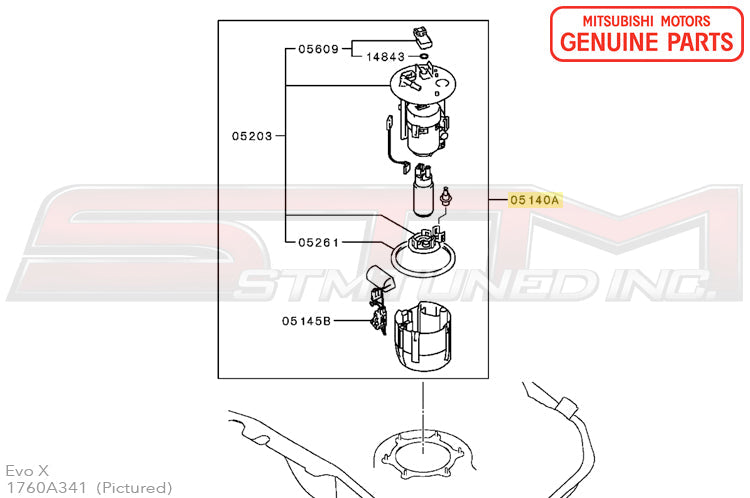 1760A341 Mitsubishi Fuel Pump Assembly - Evo X