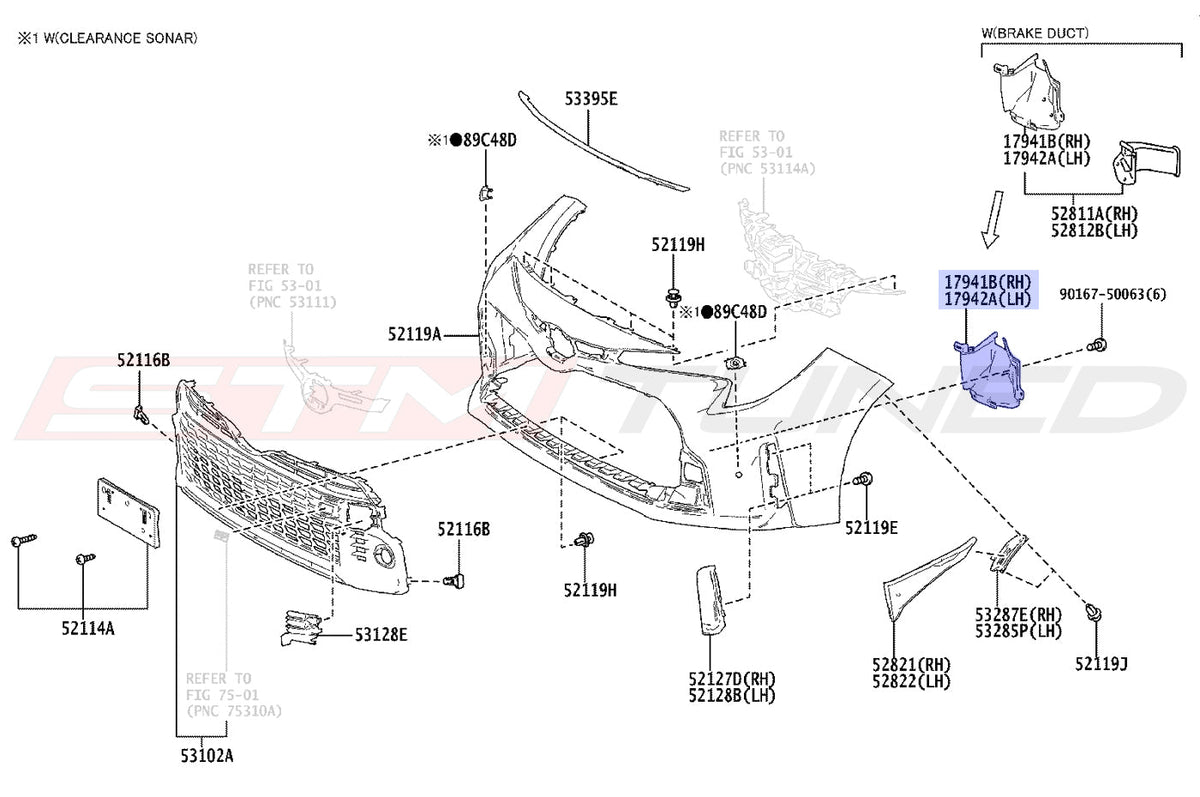 Toyota OEM Intercooler Air Guides for 2023+ Corolla GR (1794118010 1794218010)
