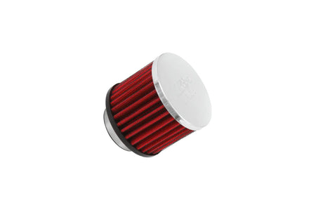 K&N Breather (62-1460) 1 1/2" ID Rubber Flange / Red Filter / Chrome Top