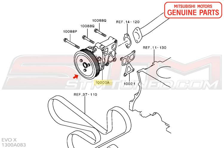 1300A083 Mitsubishi Water Pump - Evo X