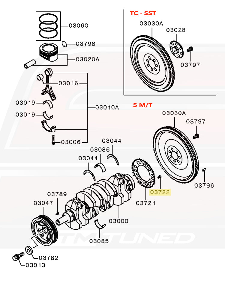Mitsubishi OEM Crank Ring Screw for Evo X (1865A047)