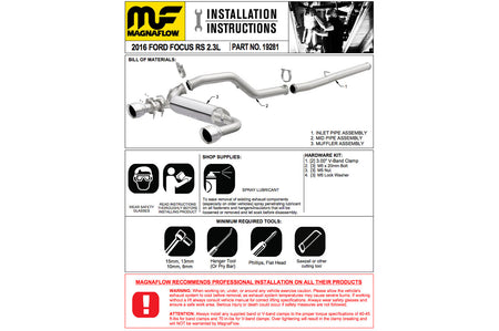 Magnaflow Cat-Back Exhaust for Focus RS (19281)