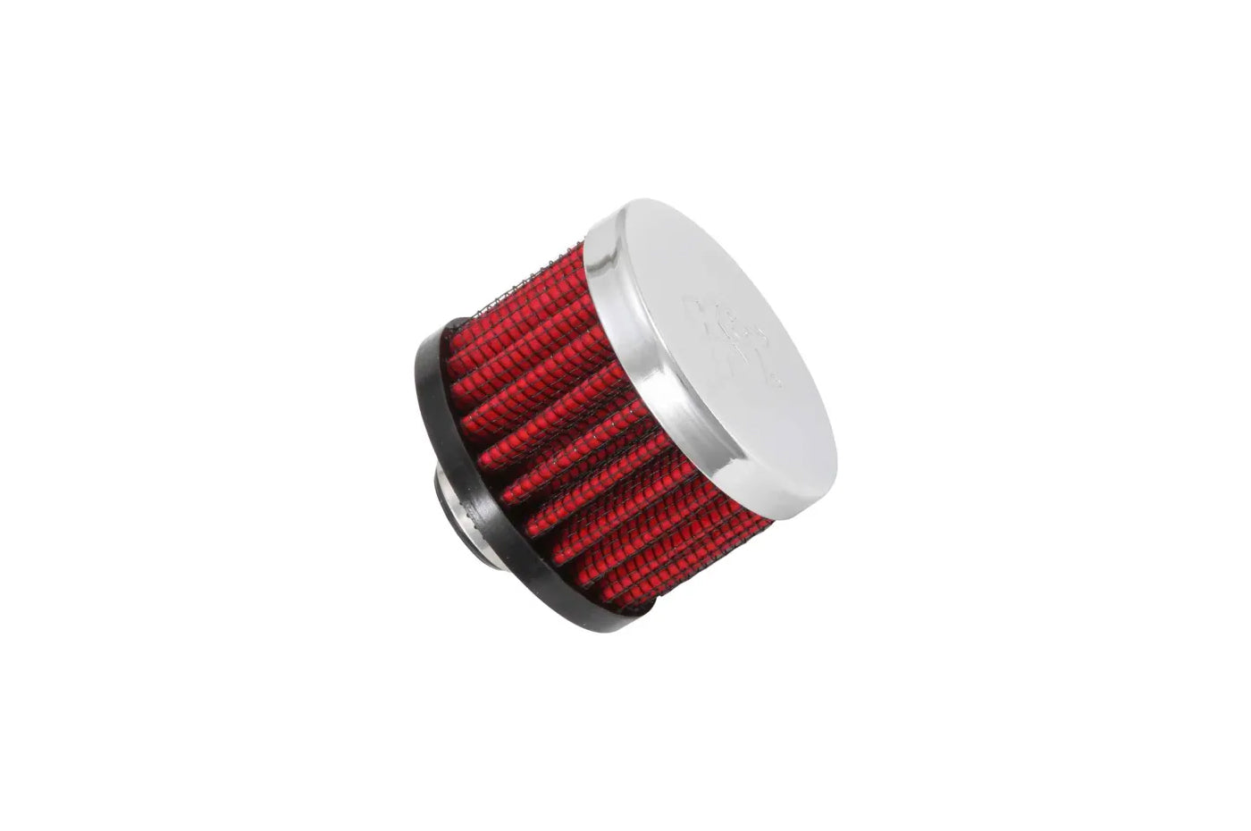 K&N Breather (62-1320) 3/8" Rubber Flange / Red Filter / Chrome Top