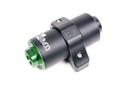 Clamp installed with Radium Fuel Filter (Not included)