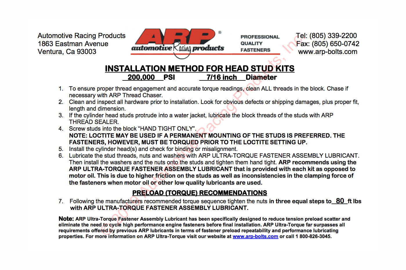ARP Head Studs for 2JZ Supra (203-4205)