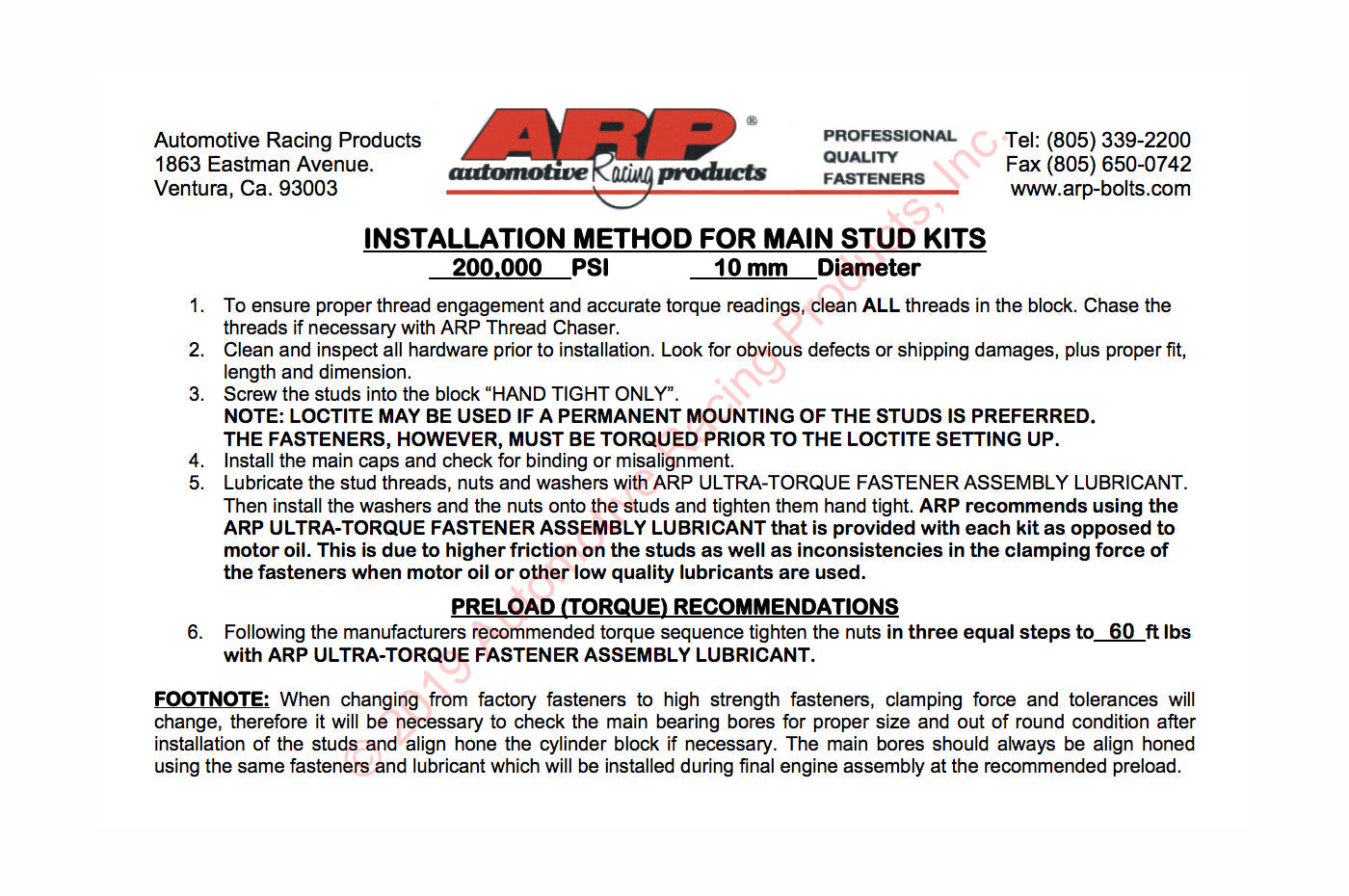 ARP Main Studs for 2JZ Supra (203-5405)