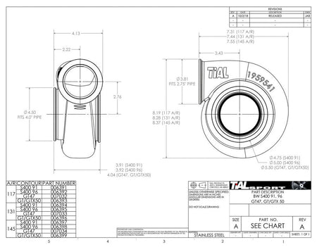 FP400 80HTZ Journal Bearing Turbo (1300 HP)