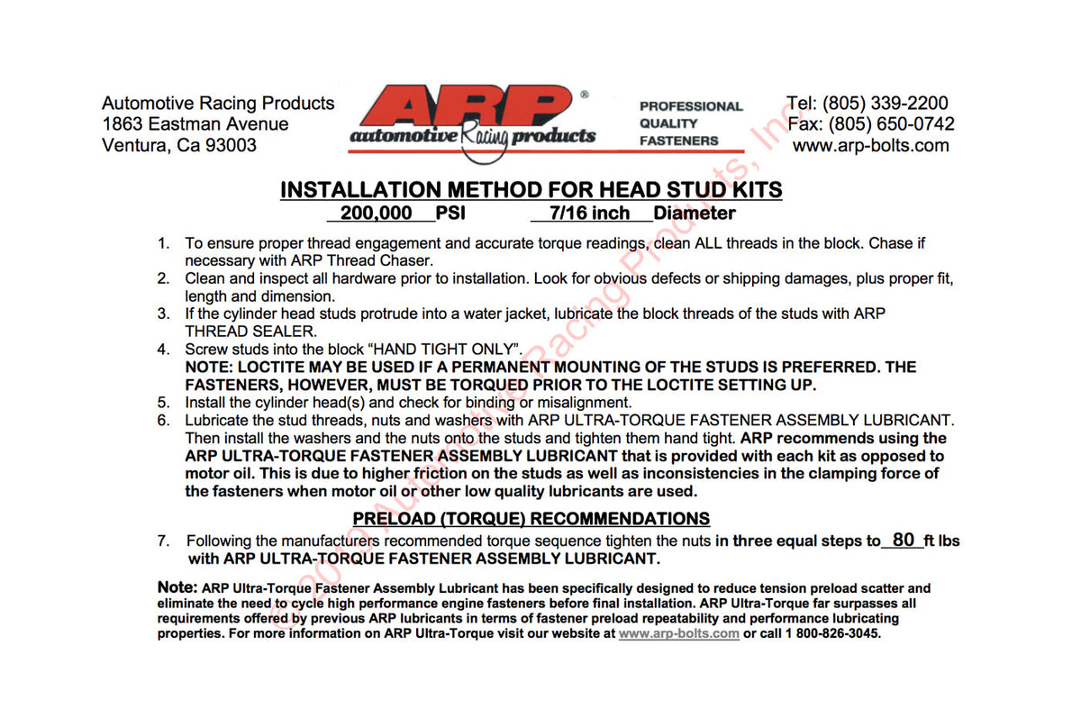 ARP Head Studs for 6G72 3000GT Stealth (207-4205)