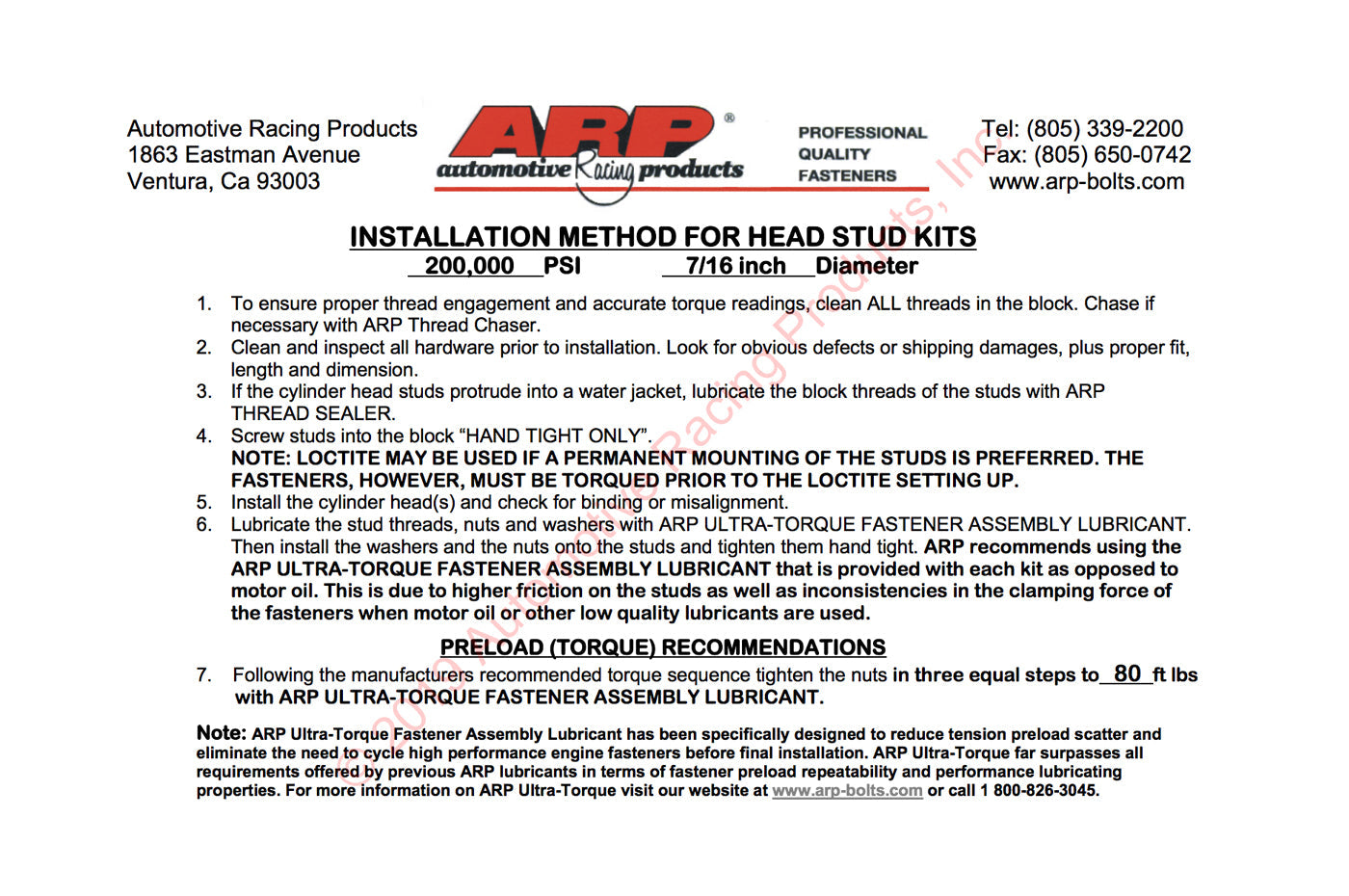 ARP Head Studs for 6G72 3000GT Stealth (207-4205)