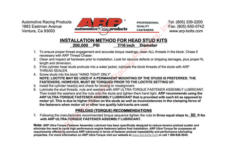ARP Head Studs for 6G72 3000GT Stealth (207-4205)