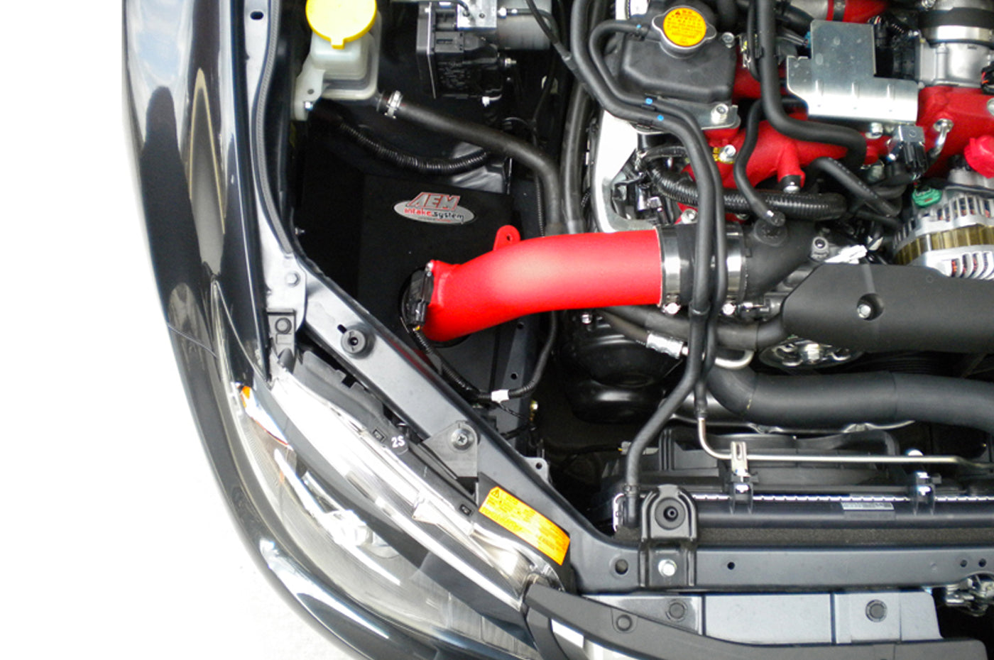 AEM Cold Air Intake Wrinkle Red for 08-14 WRX/STi (21-478WR)