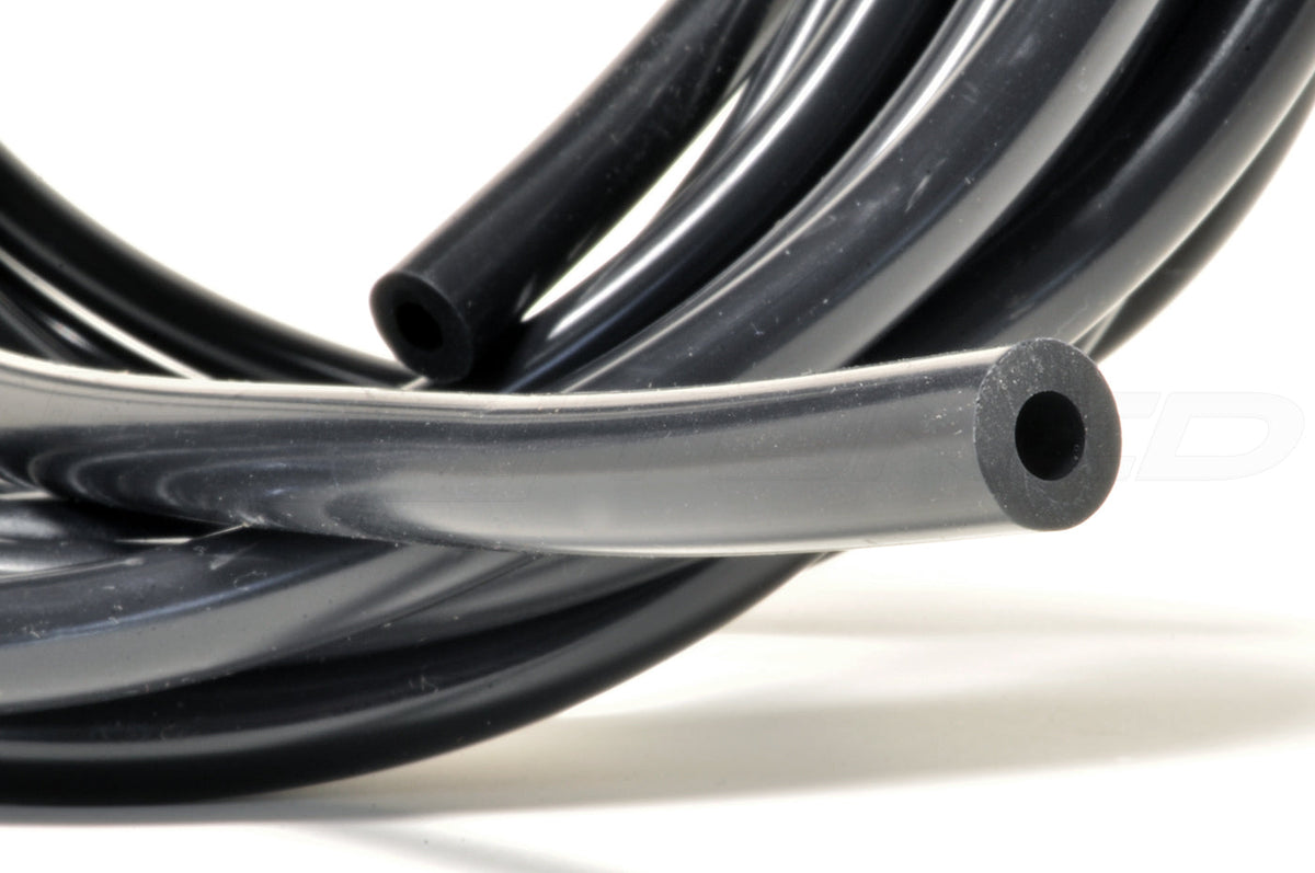 Vibrant Black Silicone Vacuum Hose (3/16" ID is pictured)