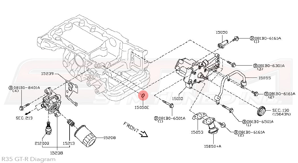 21049-JF00A Nissan Engine Oil Pump to Pan O-Ring - R35 GTR