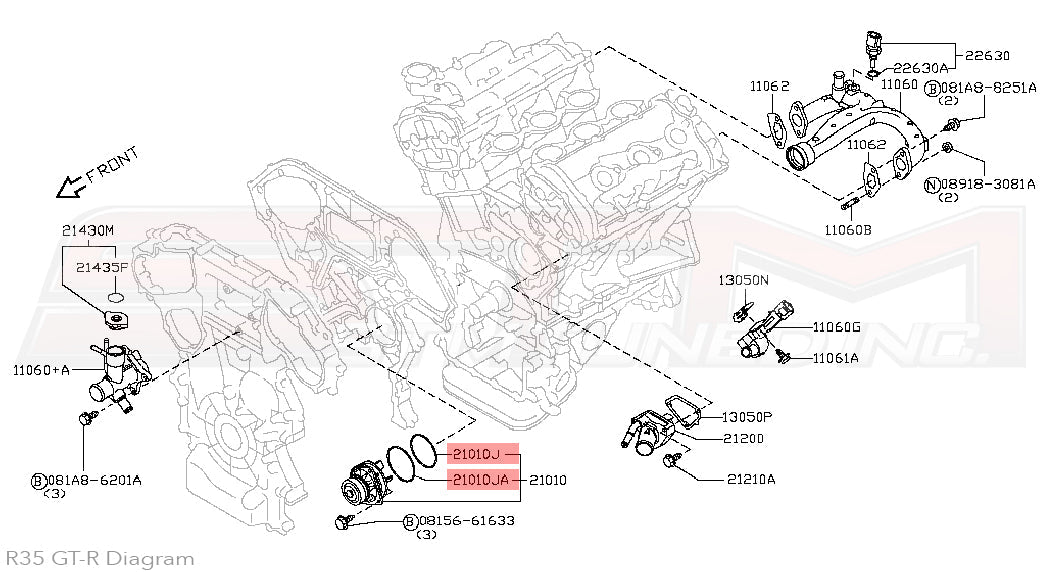 Nissan Water Pump O-Rings - R35 GTR
