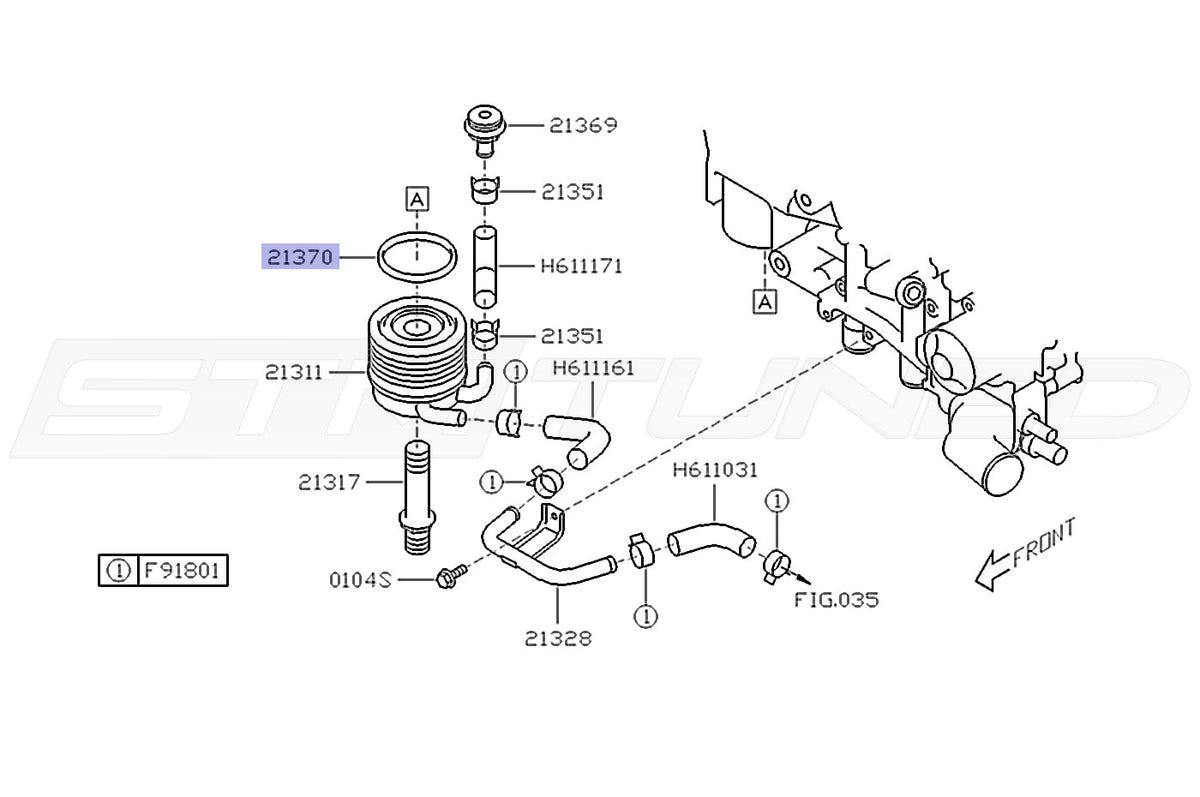EJ25 2021 STi Oil Cooler Diagram