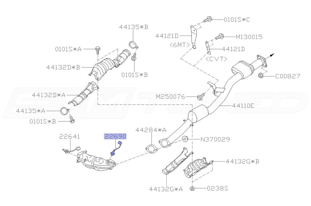 Subaru OEM O2 Sensor Short for 2022+ WRX (22690AB090)