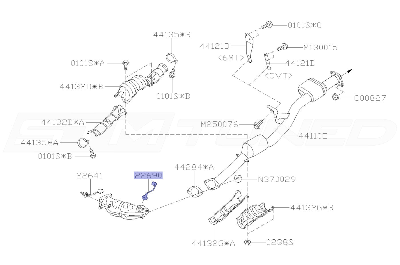Subaru OEM O2 Sensor Short for 2022+ WRX (22690AB090)