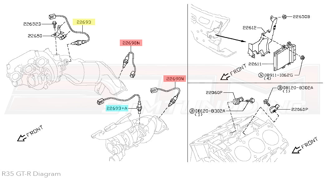 Nissan O2 Oxygen Sensors - R35 GTR