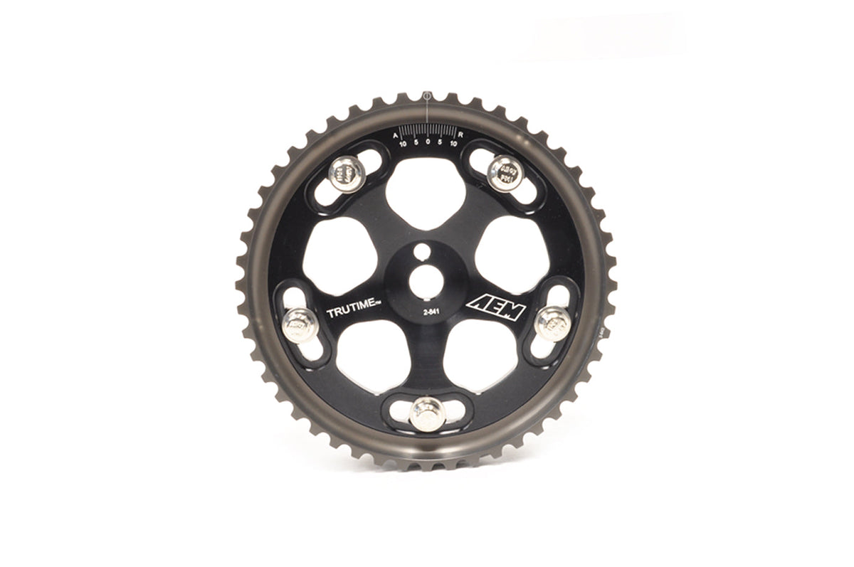 23-831BK AEM Black Adjustable Tru-Time Cam Gears for Evo 4-9