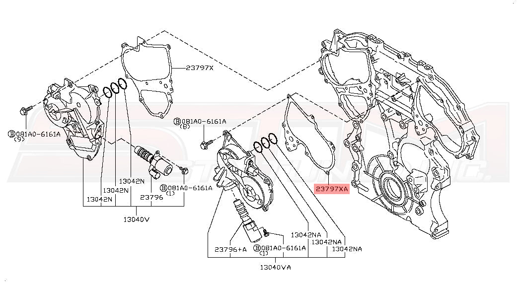 23797-JA10B Nissan Solenoid Timing Cover Gasket (LH) - R35 GTR